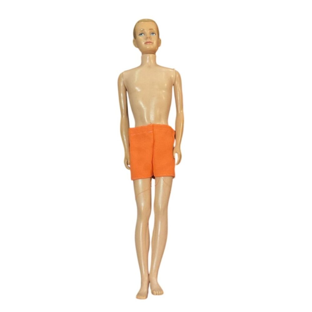 Vintage Ken Doll 1960 Mattel MCMLX Marking Wearing Orange Shorts Made in USA 12"
